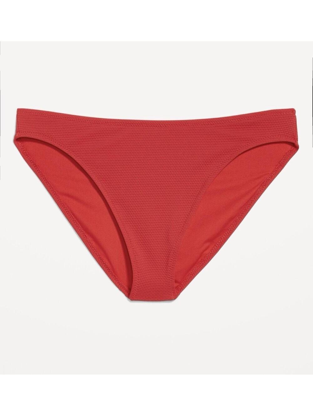Old Navy Red Mid-Rise Textured Bikini Swim Bottoms NWT XXL